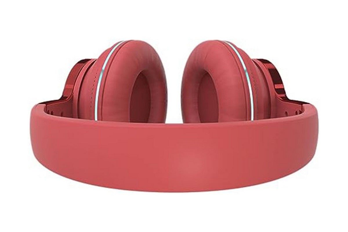 Wireless Headphones Over Ear Stereo Noise Cancelling Headset Comfortable Earpads for Travel Home-Red