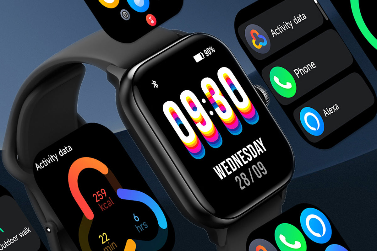 Bluetooth Calling Smartwatch with 1.85 Inch Display Fitness and Health Tracking for Men and Women -Black