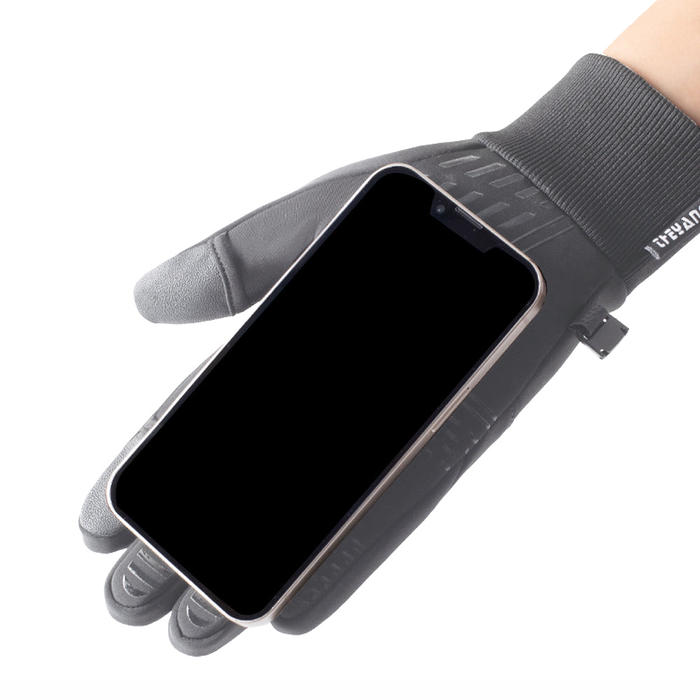 Winter Warm Gloves Water-Resistant Touch Screen Gloves for Cycling Fishing Skiing Hiking Travel Gray