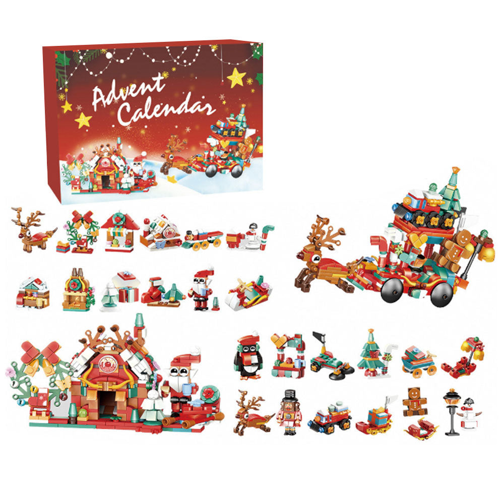 24 Days Christmas Advent Calendar Kids Building Blocks Playsets Blind Box Xmas Surprise Style 1