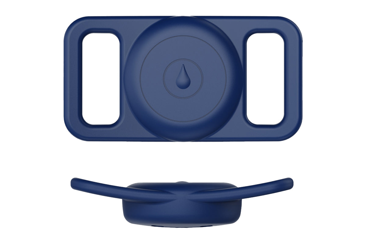 Water Resistant Airtag Dog Collar Holder Silicone Protective AirTag Cover-Blue
