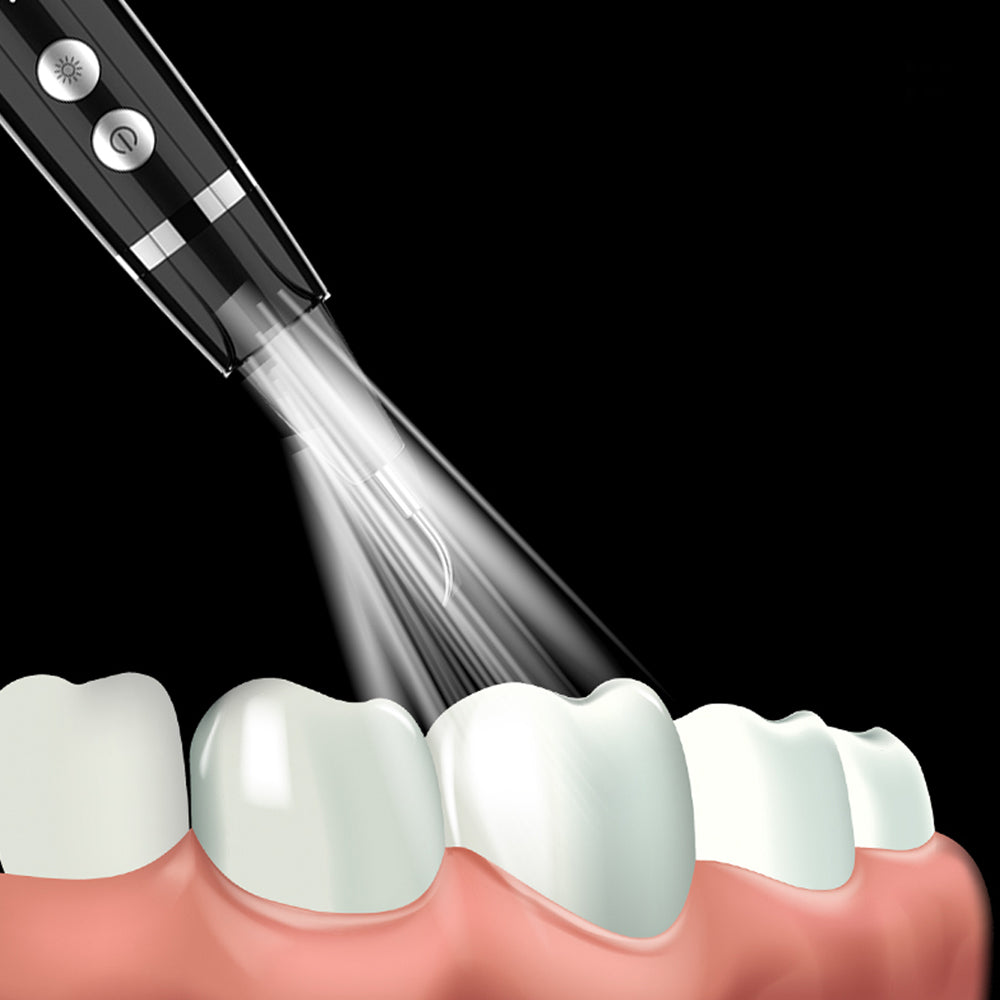 Electric Ultrasonic Plaque Remover Teeth Cleaning Kit Dental Calculus Remover LED Light -Black