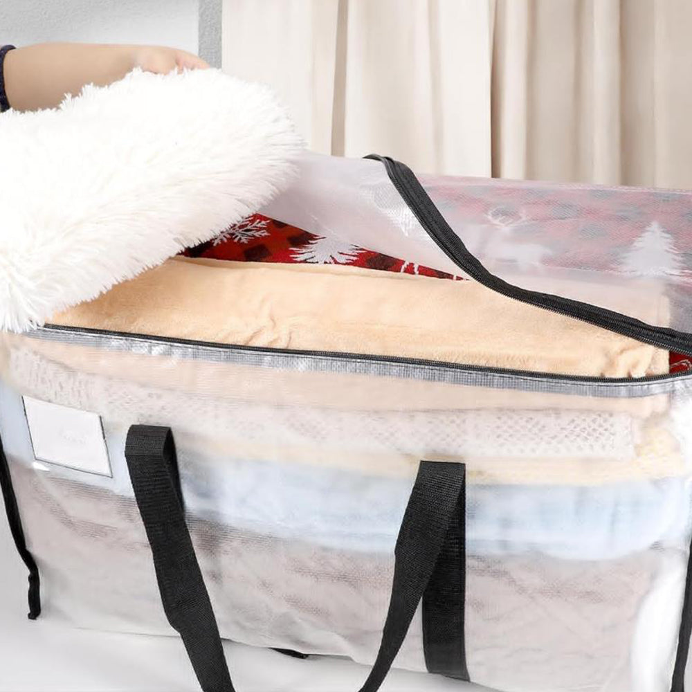 4Pcs 92L Oversized Moving Bag Transparent Christmas Holiday Heavy-Duty Storage Tote