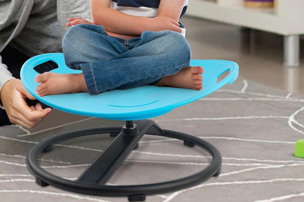 Balance Training Spin Chair for Autistic Little Ones Sensory Spinning Chair 100kg Weight -Blue