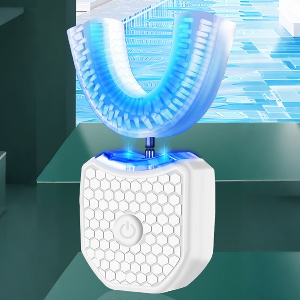Rechargeable U-Shaped Electric Toothbrush Set for Daily Oral Care-White