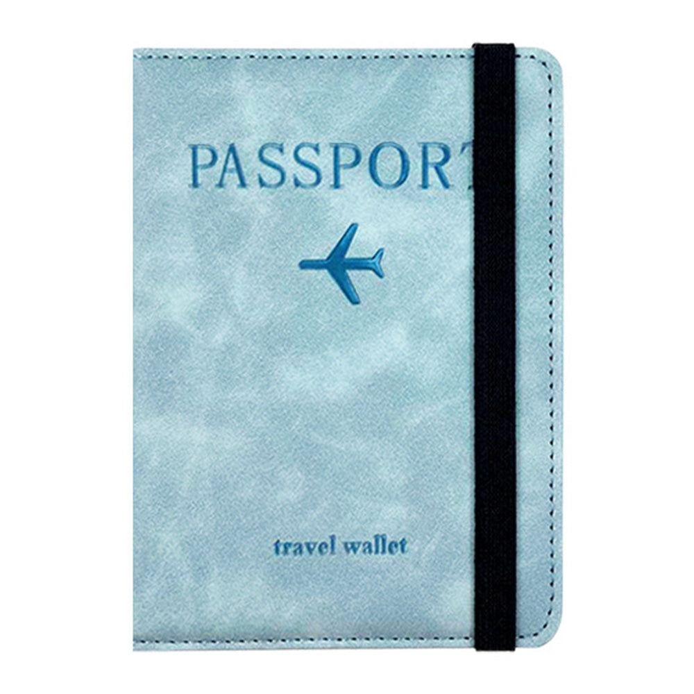 RFID Shield Passport Holder and Luggage Tag Set - Light Blue