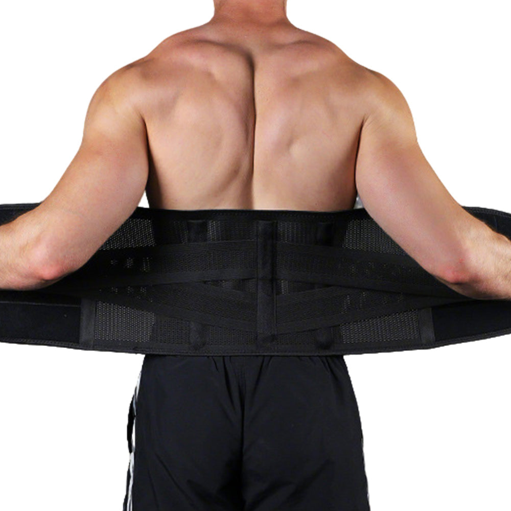 Adjustable Waist Support Belt Unisex Outdoor Sports Abdominal Lumbar Brace Black