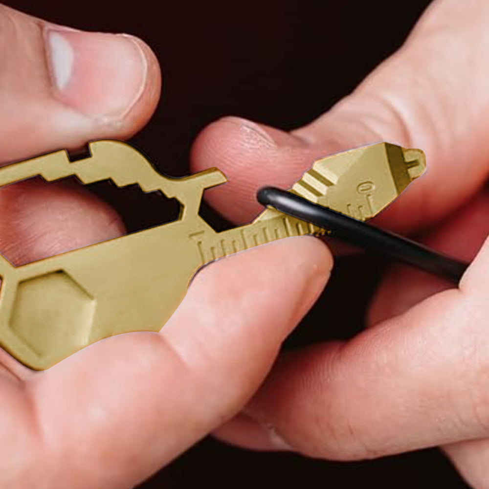 4-in-1 Multifunction Key Shaped Multitool  Pocket Multi-Tool Gold