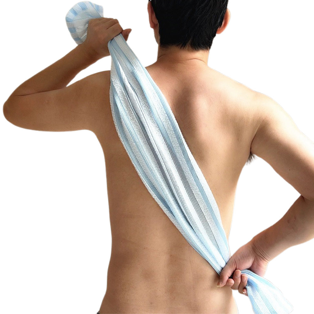 2 PCS Extra Long Exfoliating Back Scrubber Adult Bath Washcloth for Smooth Skin Blue