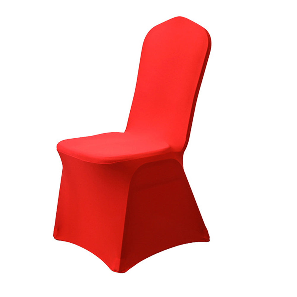 2Pcs Stretch Solid Colour Chair Cover for Wedding Party Decoration -Red