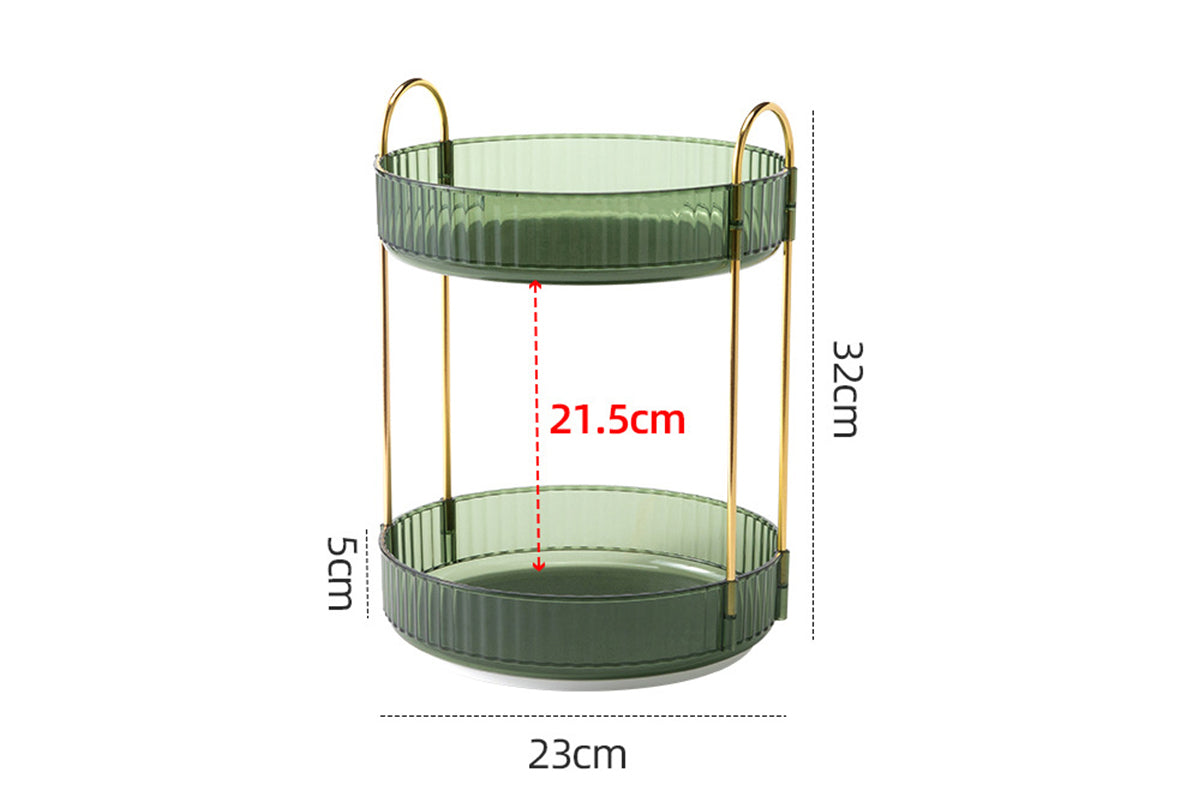 For Vanity 360 Degree Rotating Makeup Organizer Large Capacity Make Up Shelf-Coffee