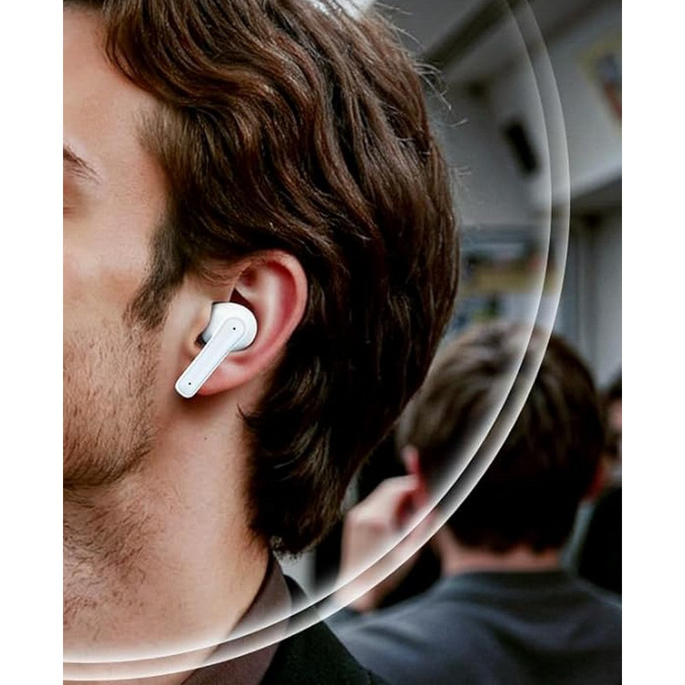Wireless Earbuds Bluetooth Headphones with ANC Noise Cancelling and LED Display Case-White