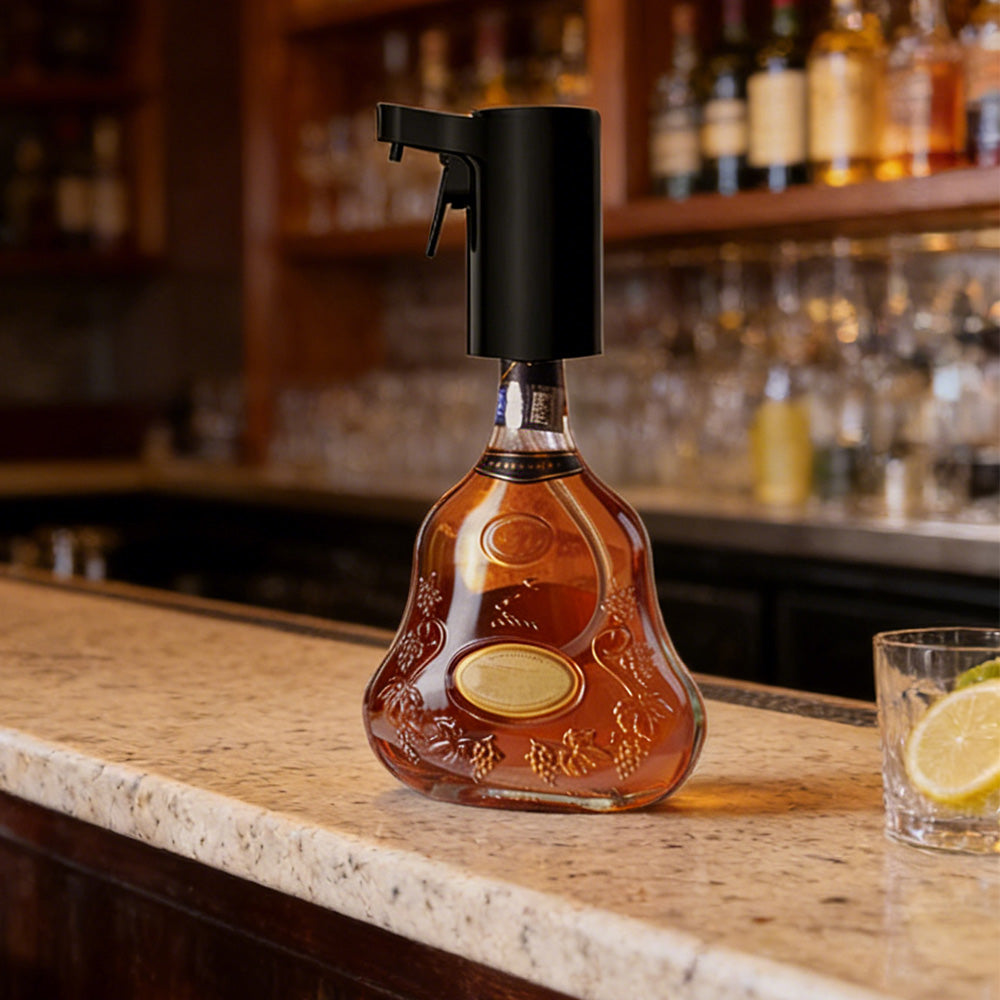 Smart Digital Wine Spirit Bottle Dispenser with Touch Screen-Black