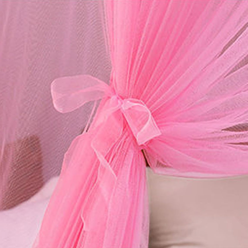 Lace Bed Canopy Drapes Dome Mosquito Net Hanging Bed Curtain Pink