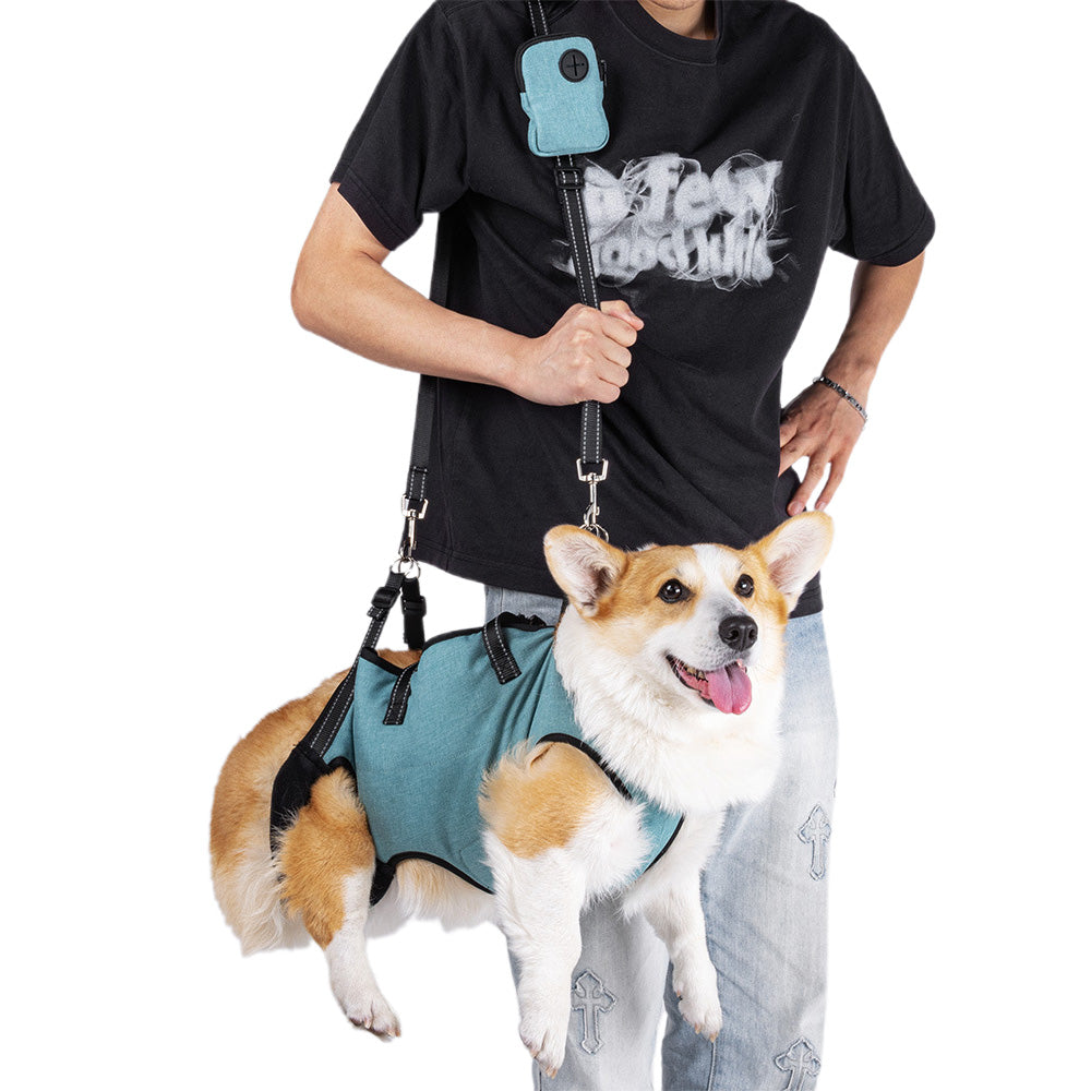 Pet Sling Carrier Bag Dog Puppy Lift Harness Vest Travel Tote Shoulder Bag -Green
