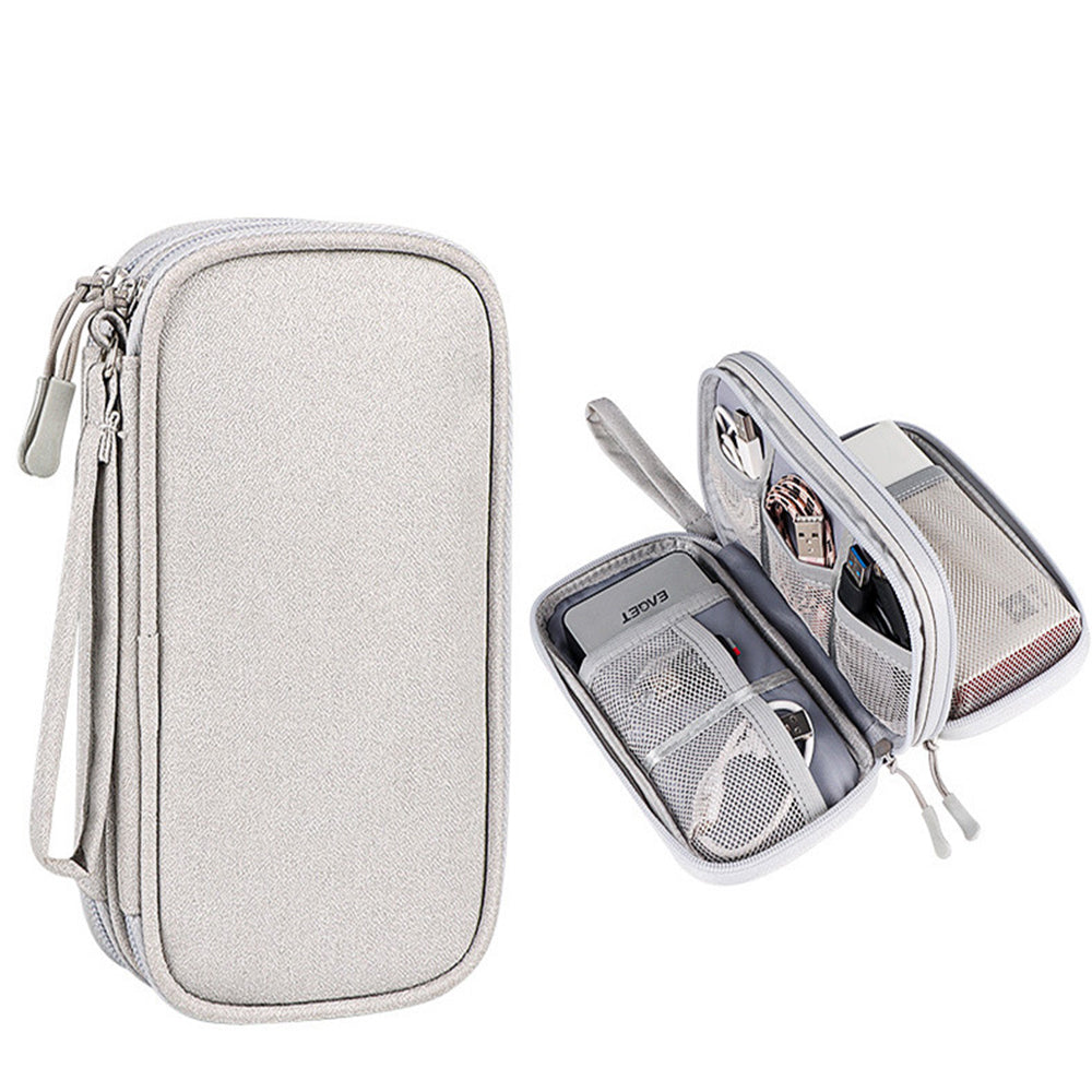 Electronics Accessories Organizer Universal Travel Digital Accessories Storage Bag -Grey