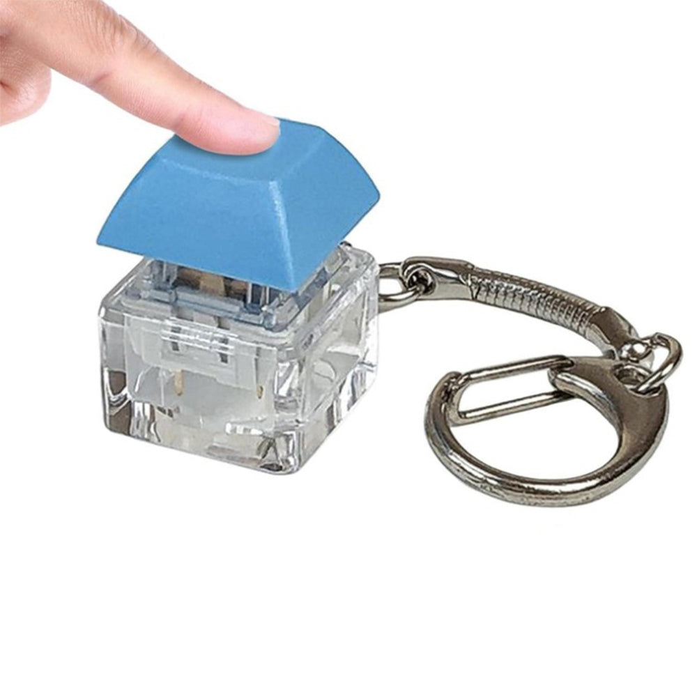 6 Pcs Set Keyboard Fidget Toy Clicker Keychain Button Toys
