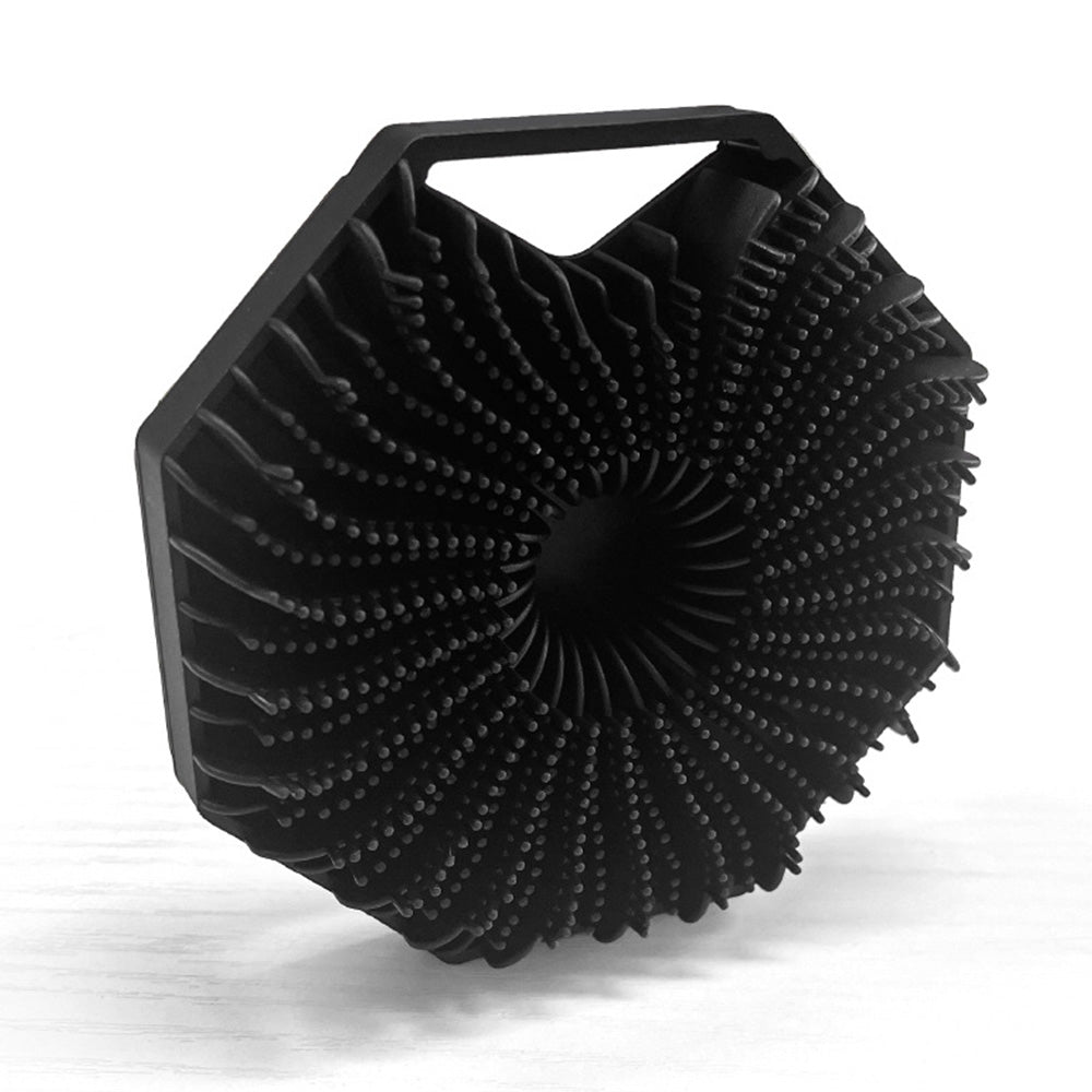 Silicone Body Scrubber Exfoliating Shower Brush with Anti-Slippery Handles Bathing Tool Black