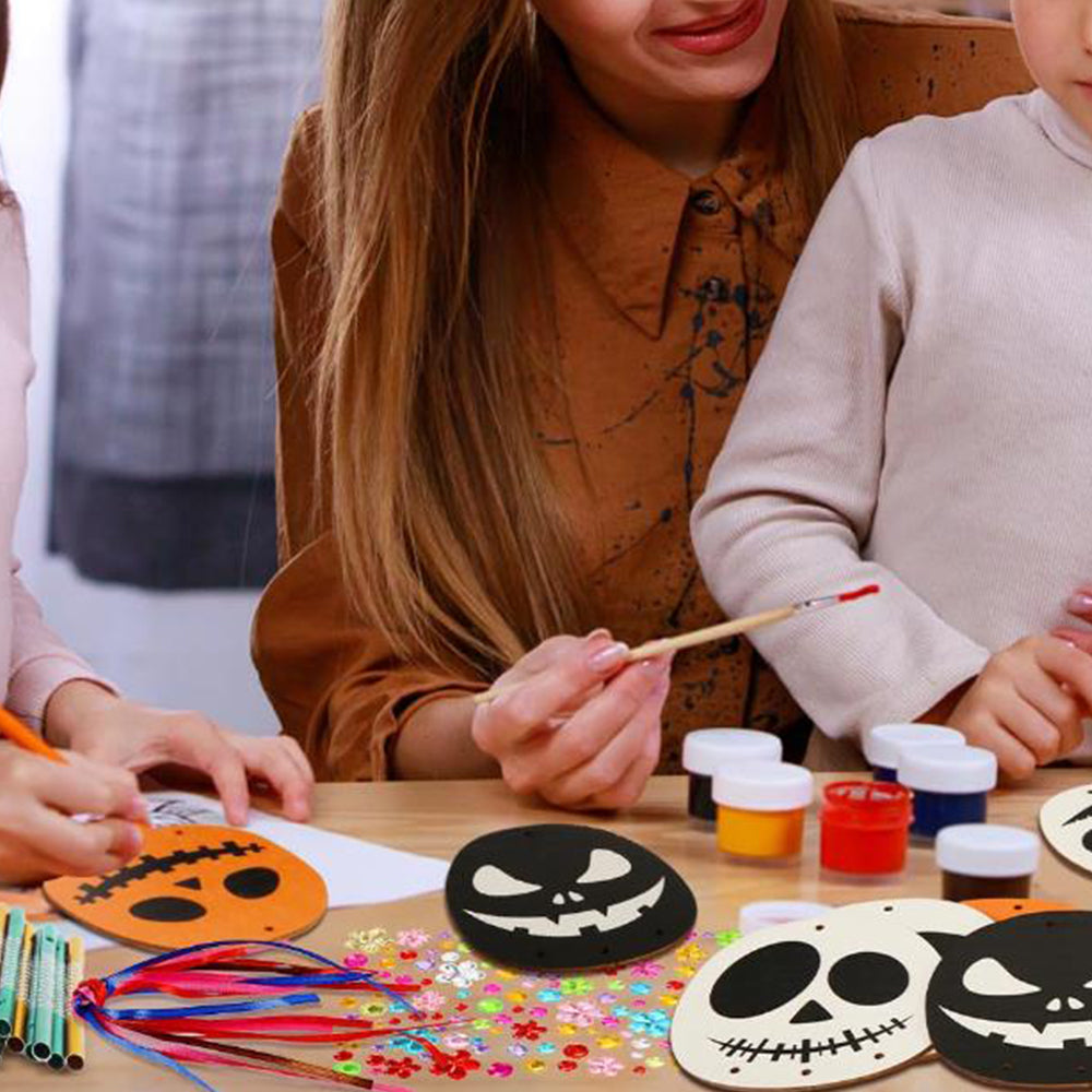 3D Wooden Wind Chime Craft Kit for Kids DIY Wind Chimes Decorative Ornament Halloween Style