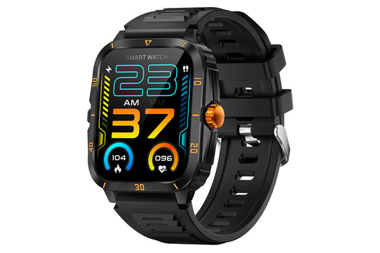 Waterproof Smartwatch for Men Android iOS Phones Smart Watch Fitness Tracker 1.96 Inch Blood Pressure Heart Rate Sport Pedometer Sleep Digital Step Activity Monitor-Black Gold
