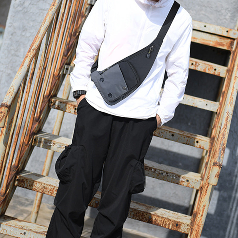 Chest Sling Bag Unisex Large Capacity-Drak Grey