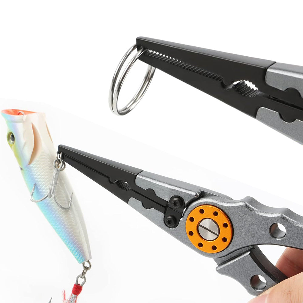 Aluminium Fishing Pliers Hook Remover Line Cutting Mono Braid Fish Gripper Grey