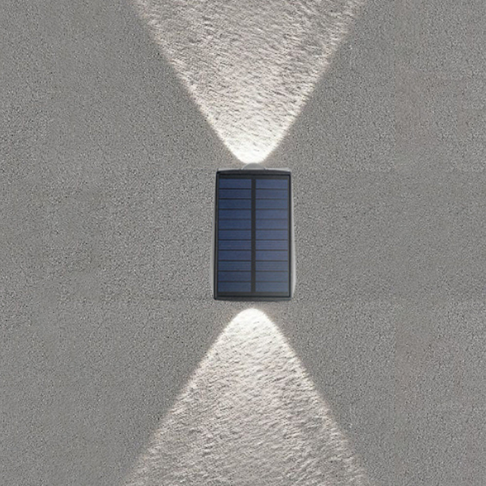 2Pcs Solar Wall Lights Outdoor Up and Down Sconce Lights for Garden Patio Garage Porch White