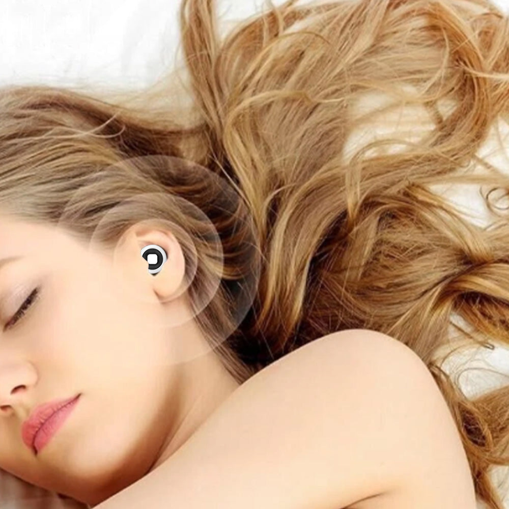 Pair of Reusable Soft Silicone Ear Plugs  Noise Cancelling Sleep Travel Earplugs White