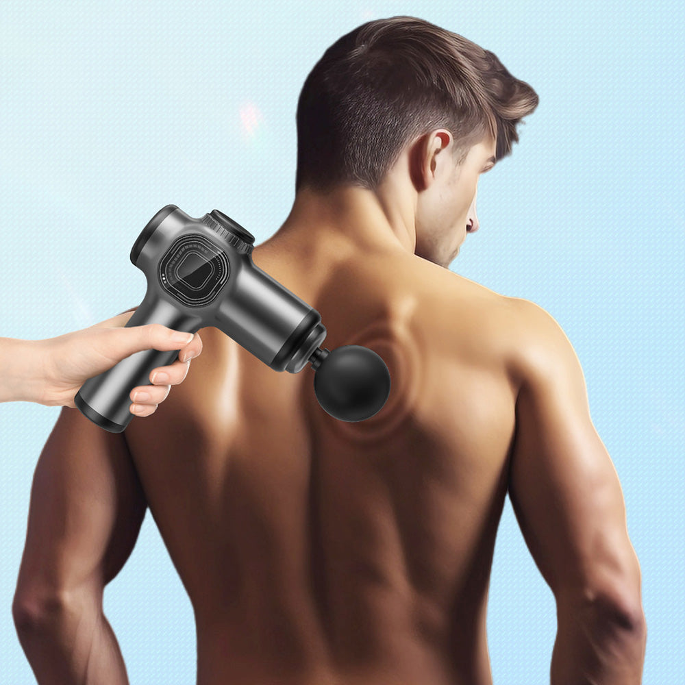 Deep Tissue Percussion Massager 8-Heads Muscle Vibration Relaxing Tool Black