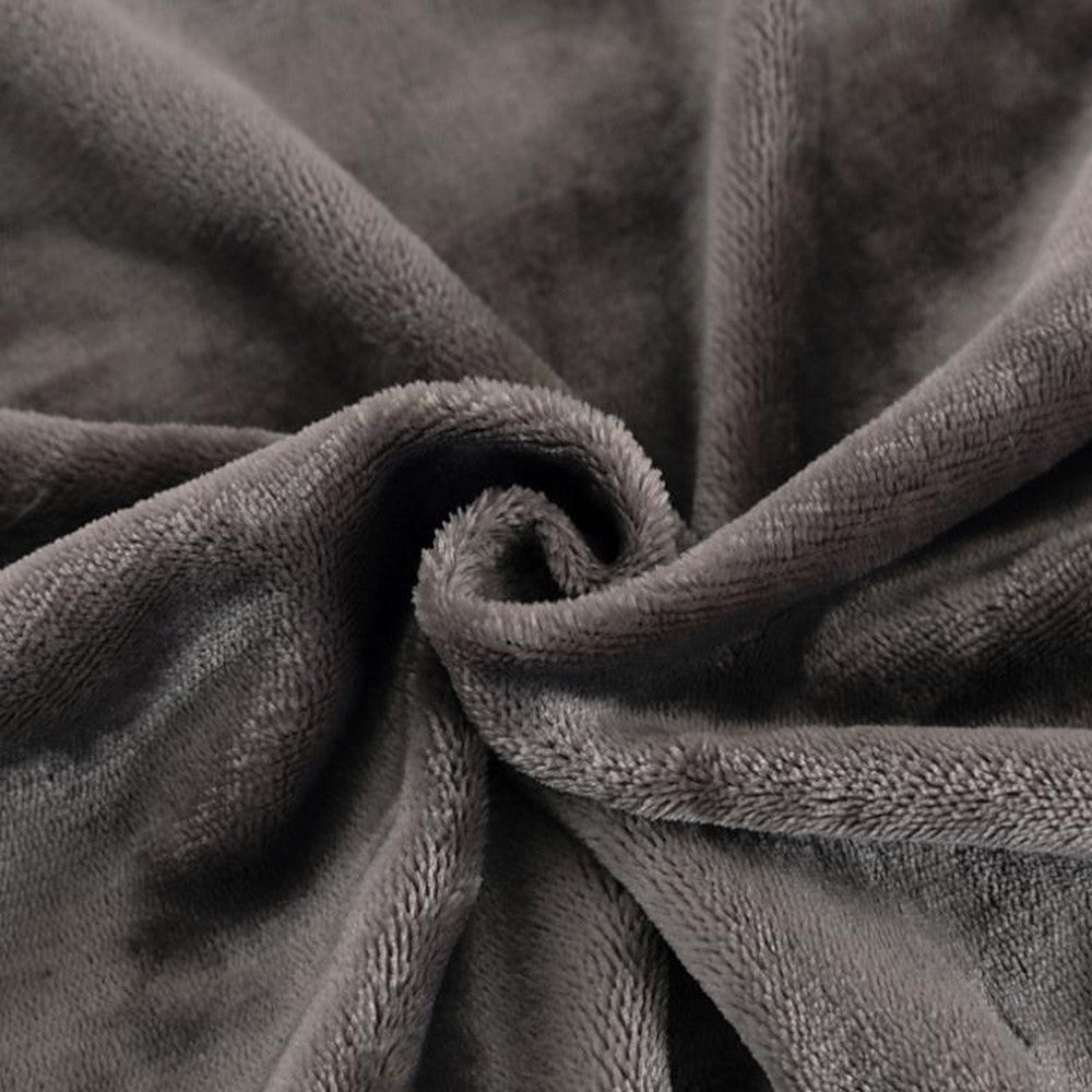 Soft Double-Sided Throw Blanket  Fuzzy Warm Reversible Blanket for Couch Bed Sofa Grey