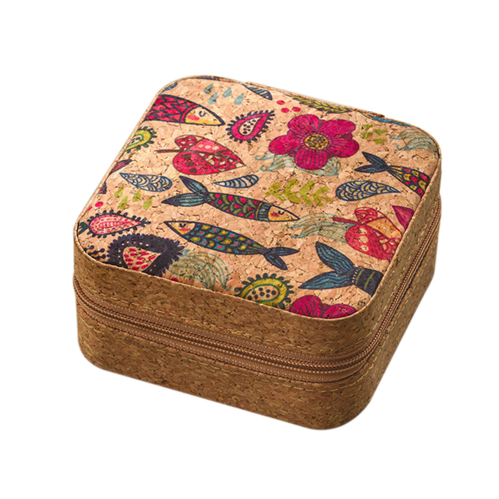 Portable Travel Jewellery Box Organizer PU Wooden Ornaments Jewelry Storage Case Style 1