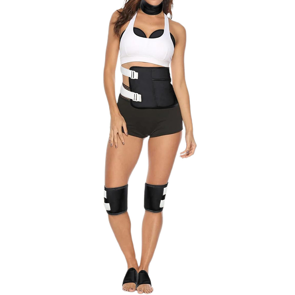 9PCS Reusable Castor Oil Pack Set ââ‚?Organic Cotton for Neck  Waist & More Black