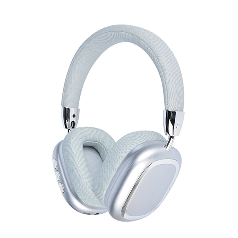 Bluetooth 5.3 Wireless Headphones Stereo Earphones Over Ear Headset Silver