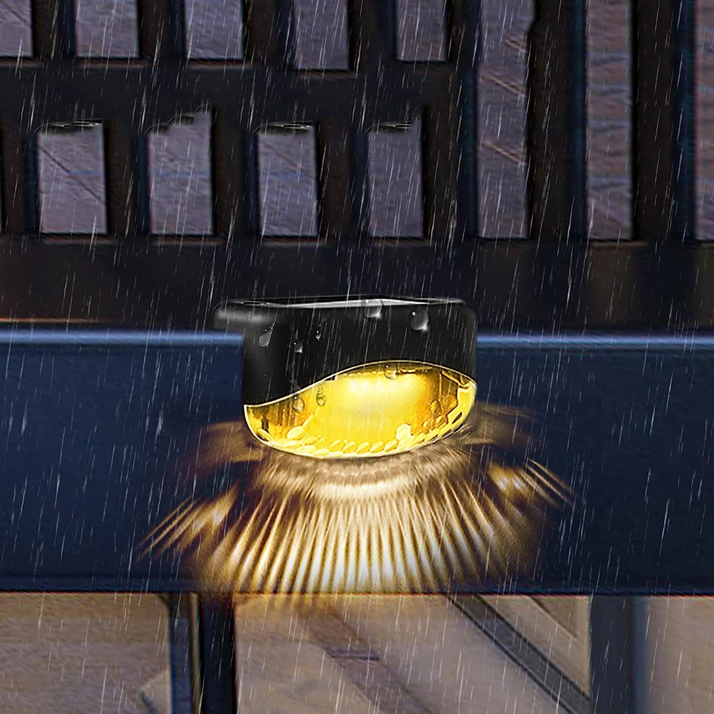 4Pcs Solar Waterproof Fence Yard Lamp Lamp Deck Lights Wall Landscape Lamp -Warm White