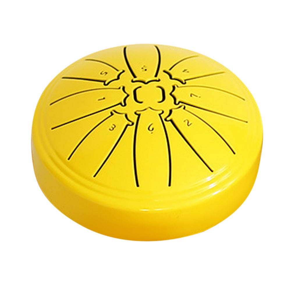 4 Inch Tongue Drum 8-Note Handpan Drum with Drumsticks and Music Book for Early Musical Education Zen Meditation Yellow