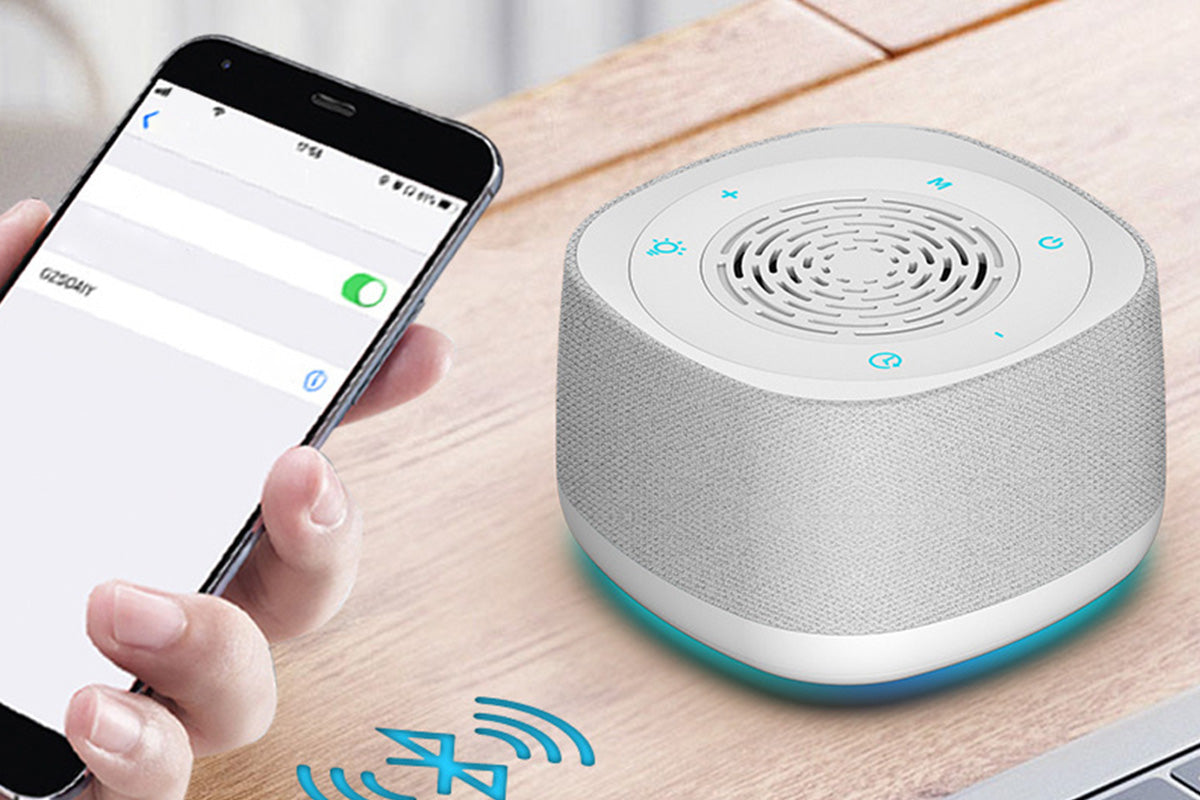 White Noise Sound Machine With Alarm Clock And Breathing Light-White