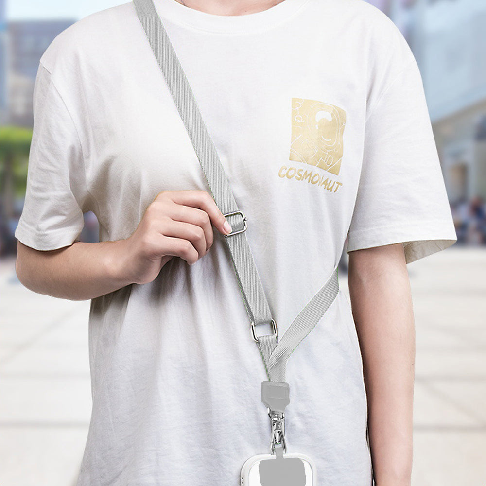 Anti-lost Mobile Phone Lanyard Set Universal Crossbody Hanging Strap Rope Gray