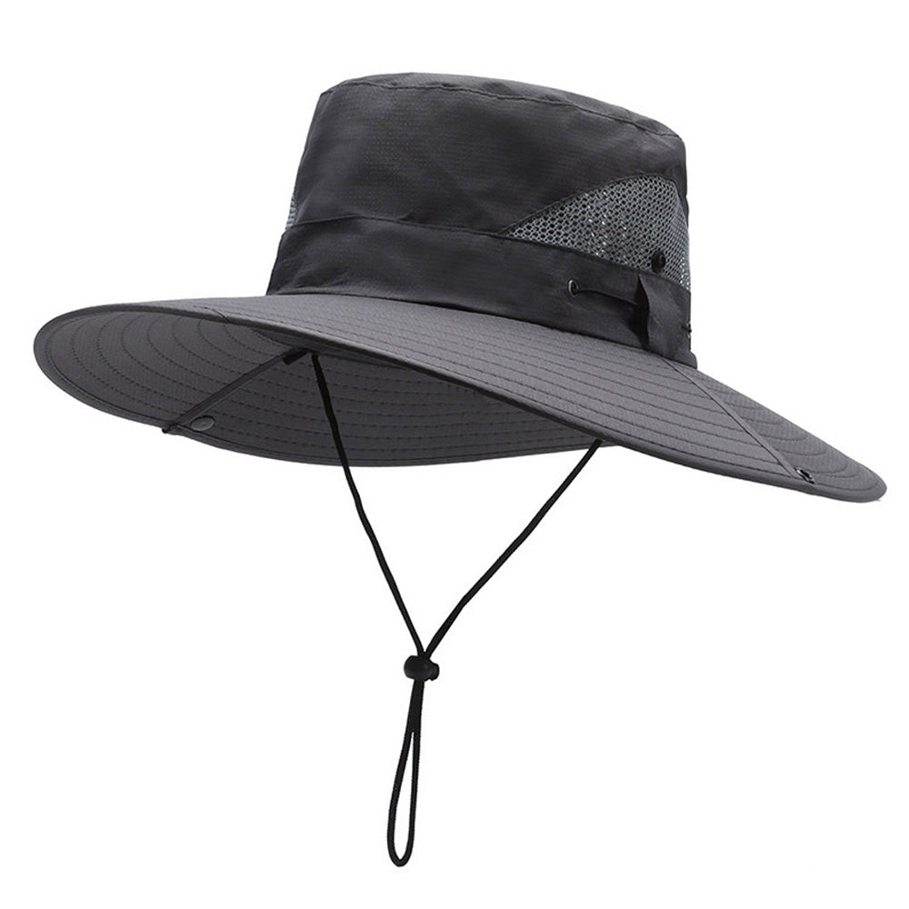 Unisex Sun Hats Boonie Hat Wide Brim Fishing Hiking Outdoor Hat Grey