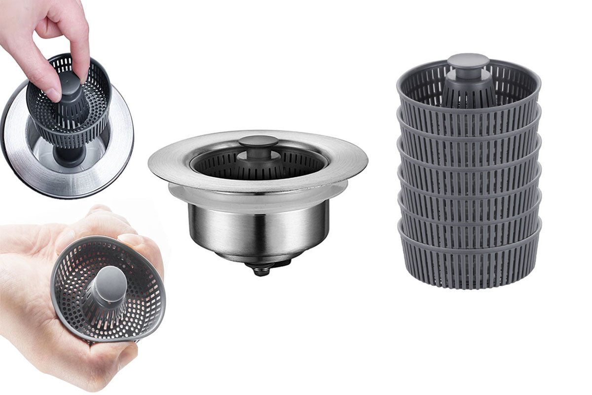 2Pcs Stainless Steel Sink Aid Kitchen Sink Drain Strainer And Stopper Combo Sink Food Catcher-ST1 And ST2