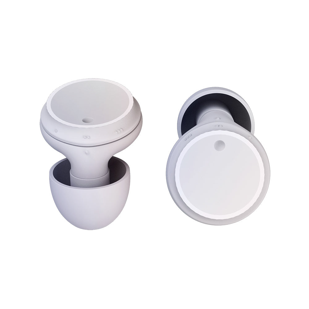Pair of Silicone Ear Plugs Hearing Protection Sleeping Earplugs for Noise Cancelling White