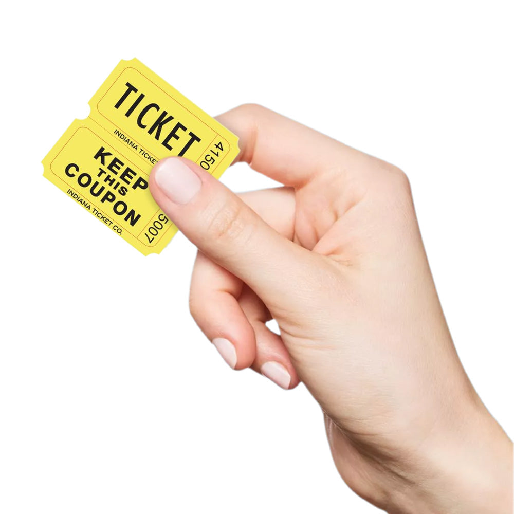 1000Pcs Tacticai Raffle Tickets for Carnivals Events Entry Reward Fundraiser Prizes Yellow