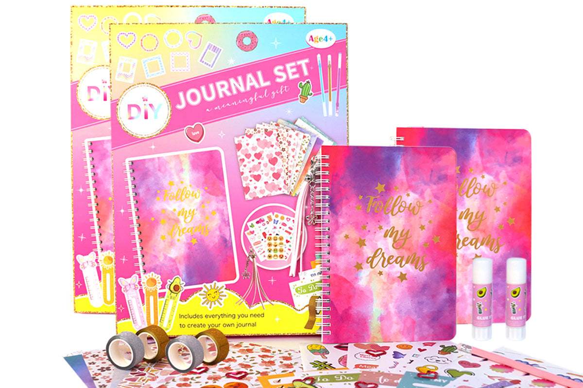 2Pcs DIY Journal Kit Girls Scrapbook Diary Handbooks Gifts Arts Crafts Supplies