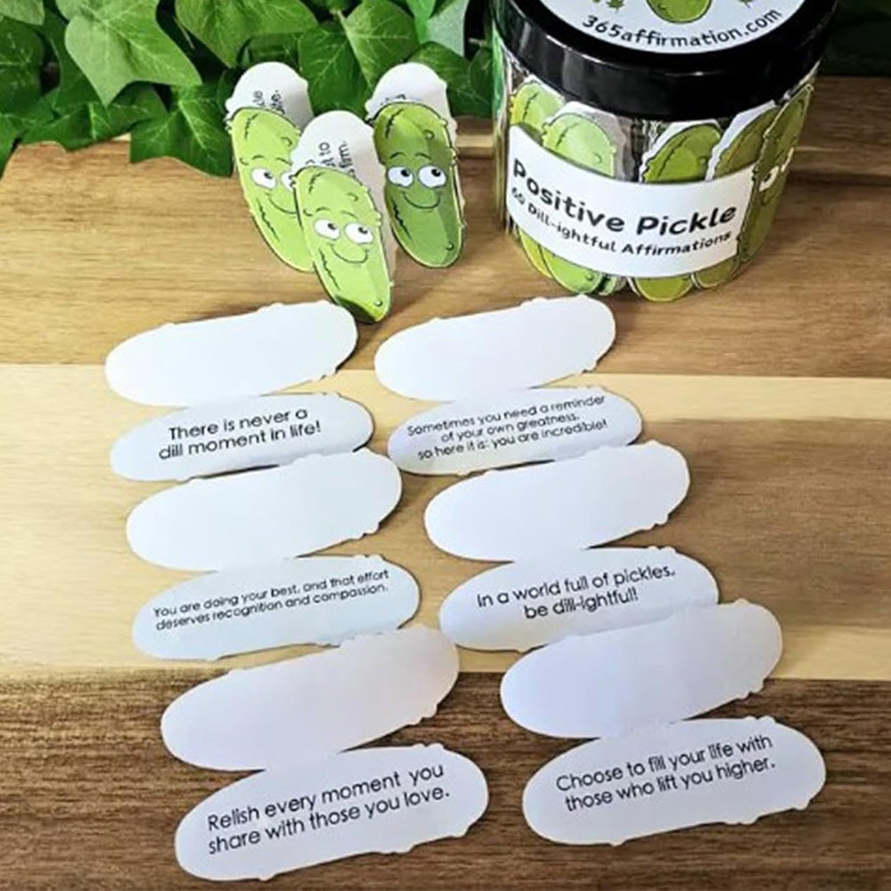 60PCS Positive Pickles Affirmation Cards Jar ¨C Motivational Gift for Women and Teens Style 1