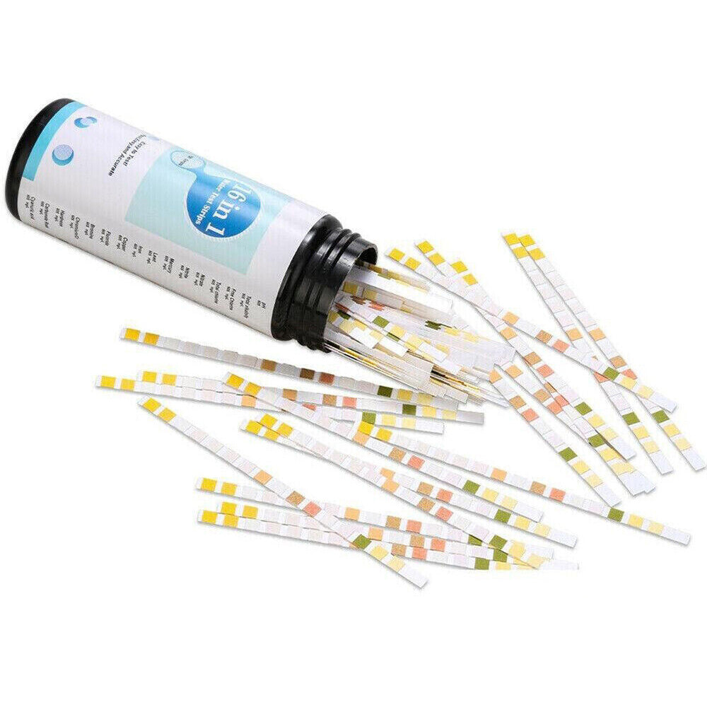 100Pcs 16-in-1 Water Quality Test Strips Water Test Kit for Pool Pond Aquarium Spa Drinking Water
