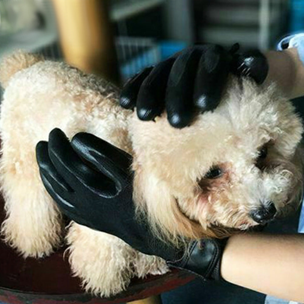 Pair of Pet Grooming Gloves Hair Remover Massaging Cleaner Gloves