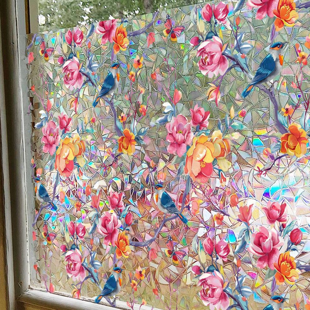 2Pcs Glass Window Privacy Static Cling Frosted Sticker Covering Film Style 2
