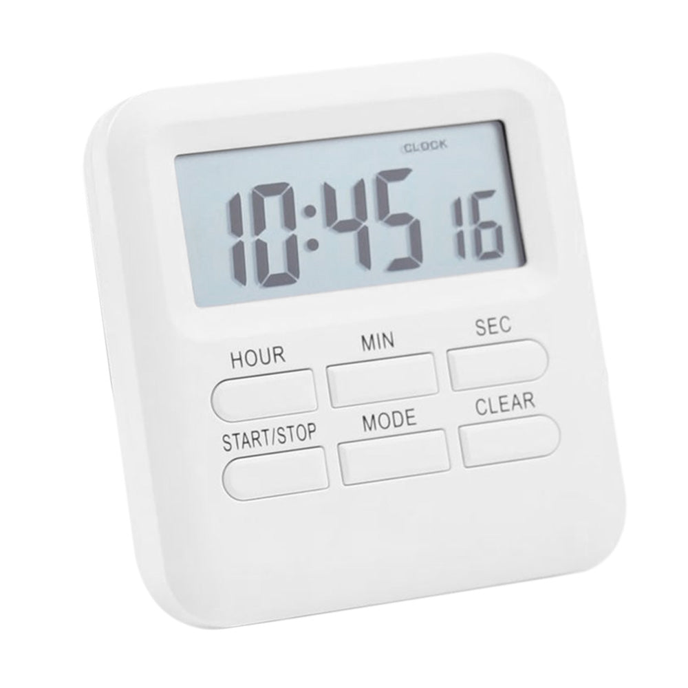 3-in-1 Electric Digital Timer Multi-Functional Loud Alarm Clock for Kitchen Gym Classroom White