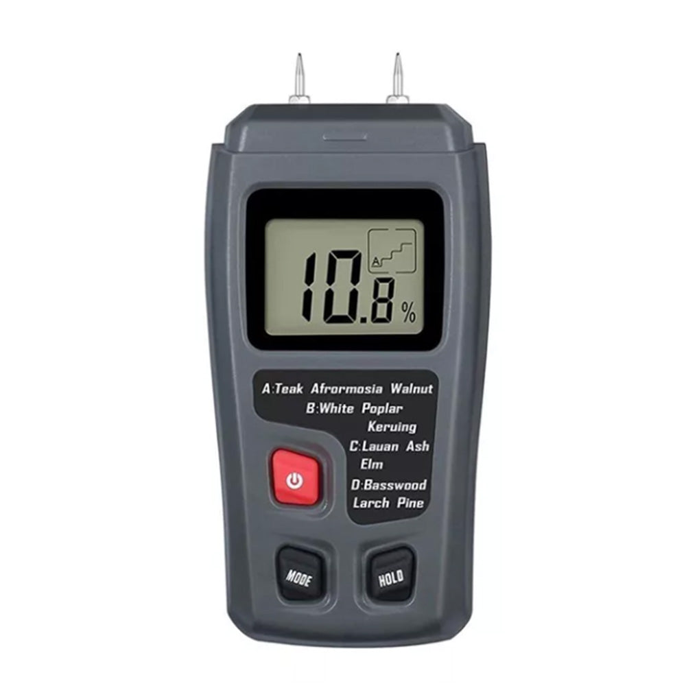 Digital Moisture Meter for Wood Damp Humidity Timber Firewood Tester LCD Analyzer Detector Grey