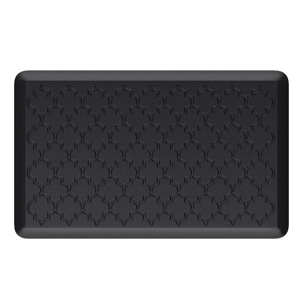 Anti Fatigue Cushioned PVC Floor Mat for Kitchen and Office-Black