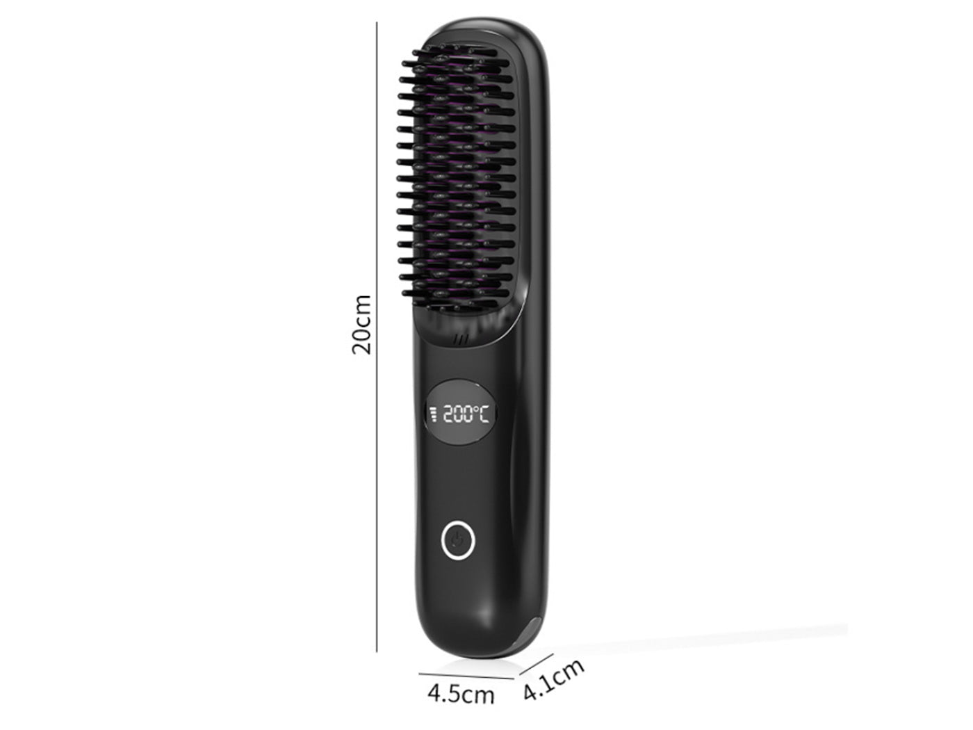 Hair Straightening Brush USB Rechargeable with LED Screen